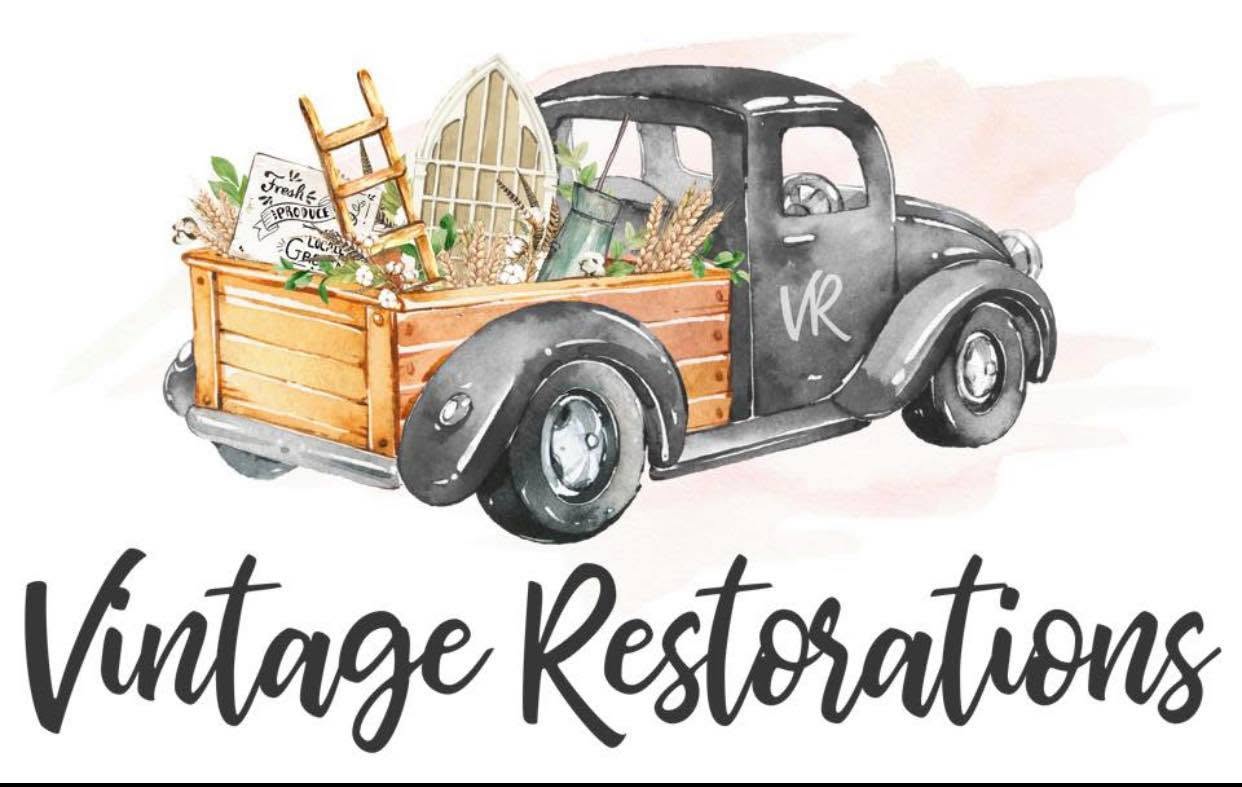 Vintage Restorations painted truck logo